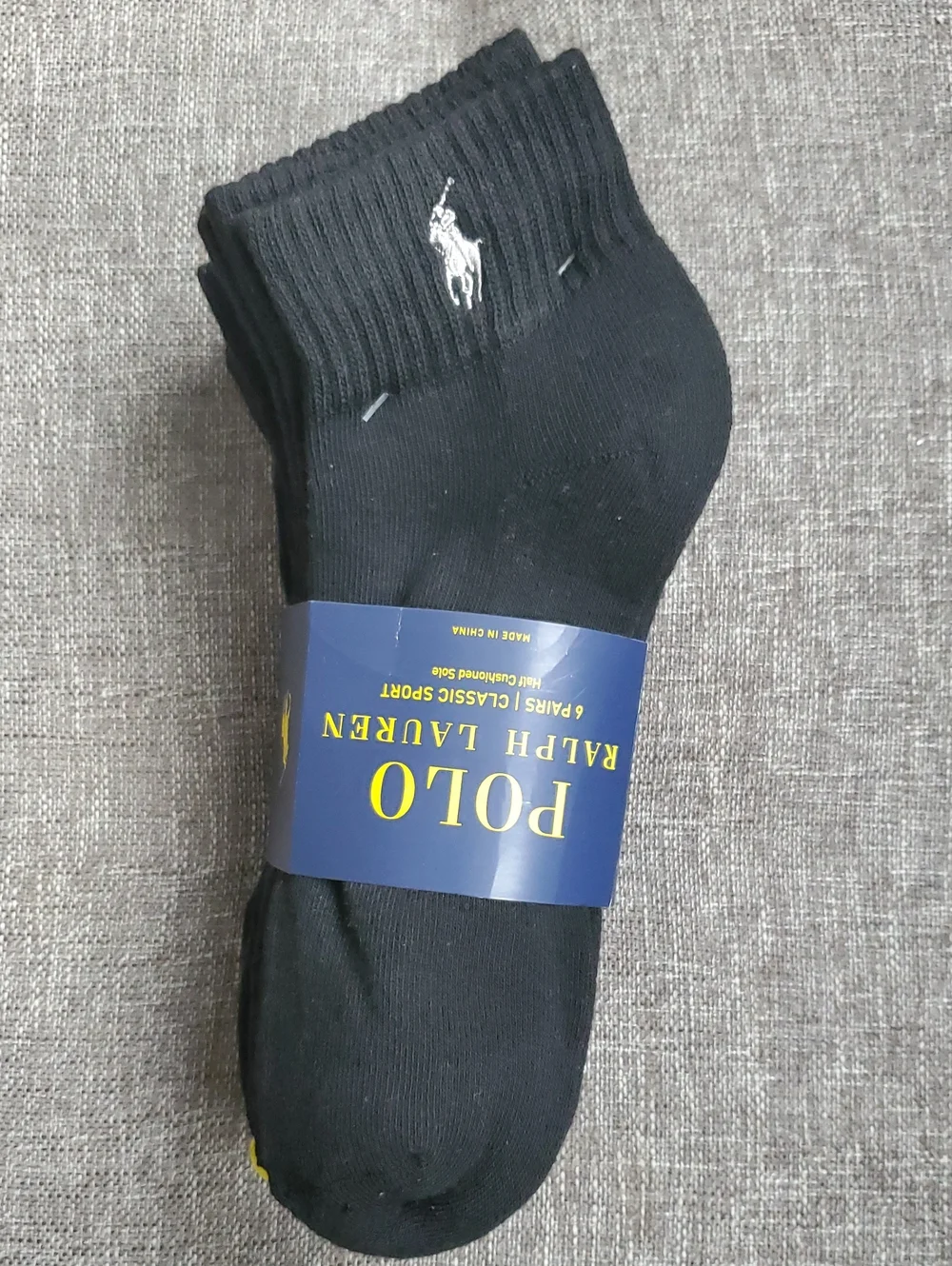 Polo Ralph Lauren Black and Gray Socks Size  10-12